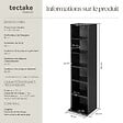 TECTAKE - Étagère Colonne Meuble de Rangement 6 compartiments 90x21x20cm noir - vignette