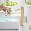 SANIVERRE - LERIO XL Robinet mitigeur haut bec cascade or brossé - Salle de bain - vignette