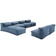OVIALA - Salon de jardin modulable 6 places bleu pacific - Mixi - vignette