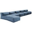 OVIALA - Salon de jardin modulable 5 places bleu pacific - Mixi - vignette