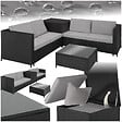 TECTAKE - Canapé de jardin Siena 4 places avec coffre de rangement noir/gris - vignette
