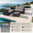 TECTAKE - Canapé de jardin Siena 4 places avec coffre de rangement noir/gris - vignette