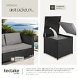 TECTAKE - Canapé de jardin Siena 4 places avec coffre de rangement noir/gris - vignette