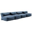 OVIALA - Salon de jardin modulable 4 places bleu pacific - Mixi - vignette