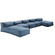 OVIALA - Salon de jardin modulable 5 places bleu pacific - Mixi - vignette