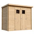 TIMBELA - Abri de jardin en bois - H200 x l239 x L142 cm / 2.63 m2 AVEC SOL TRAITÉ - M310+M310G - vignette