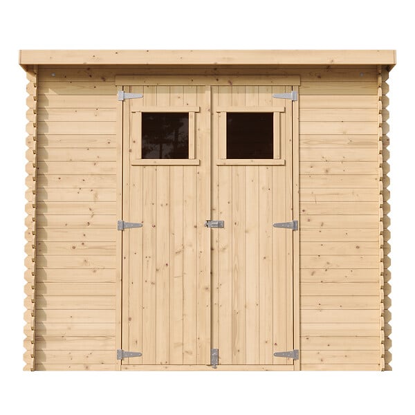 TIMBELA - Abri de jardin en bois - H200 x l239 x L142 cm / 2.63 m2 AVEC SOL TRAITÉ - M310+M310G - large