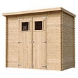 TIMBELA - Abri de jardin en bois - H200 x l239 x L142 cm / 2.63 m2 AVEC SOL TRAITÉ - M310+M310G - vignette