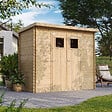 TIMBELA - Abri de jardin en bois - H200 x l239 x L142 cm / 2.63 m2 AVEC SOL TRAITÉ - M310+M310G - vignette