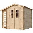 TIMBELA - TIMBELA M386C Abri de jardin en bois et range bûches extérieur I206xL272xH218 cm/ 3,53+0,94 m2 - vignette