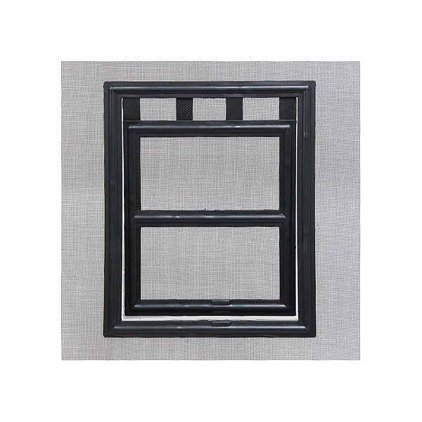VOLET-MOUSTIQUAIRE - Chatière de moustiquaire de Porte ou Baie Vitrée H25 cm x L20 cm Noir - large