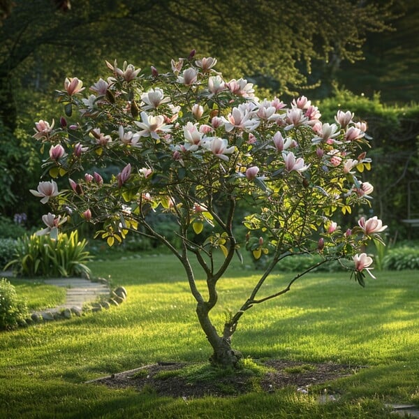 PLANT IN A BOX - Arbre à tulipes - Set de 3 - Magnolia - Hauteur 25-40cm - ⌀9cm - large