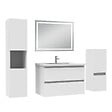 AICA SANITAIRE - Ensemble meuble salle de Bain 80cm avec colonne et miroir mural lumineux 3 couleurs blanc - vignette