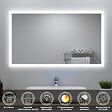 AICA SANITAIRE - Ensemble meuble Salle de Bain 80cm avec colonne et miroir lumineux dimmable blanc - vignette