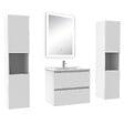 AICA SANITAIRE - Ensemble meuble Salle de Bain 60cm avec colonne + miroir lumineux dimmable blanc - vignette