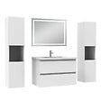 AICA SANITAIRE - Ensemble meubles Salle de Bain 80cm avec colonne et miroir lumineux 3 couleurs et dimmable blanc - vignette