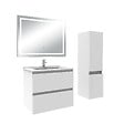AICA SANITAIRE - Ensemble meuble salle de Bain 60cm simple vasque avec colonne et miroir 3 couleurs blanc - vignette