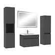 AICA SANITAIRE - Ensemble meuble Salle de Bain 60cm avec colonne + miroir lumineux 3 couleurs Anthracite - vignette
