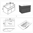AICA SANITAIRE - Ensemble meubles Salle de Bain 60cm avec colonne + miroir lumineux 3 couleurs + dimmable Anthracite - vignette