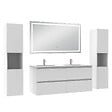 AICA SANITAIRE - Ensemble meubles Salle de Bain 120cm avec colonne et miroir lumineux 3 couleurs et dimmable blanc - vignette