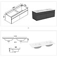 AICA SANITAIRE - Ensemble meuble salle de Bain 120cm double vasque avec colonne + miroir 3 couleurs Anthracite - vignette