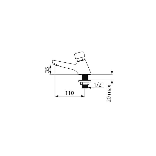 DELABIE - Robinet de lavabo TEMPOSTOP avec système antiblocage 1/2'' - DELABIE - 745101 - large