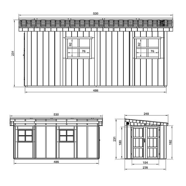 TIMBELA - Abri de Jardin Qualité Premium 11,47 m² - H231x248x530 cm - Sans plancher e  paroi latérale - Timbela M940B-HARVEST HONEY - large