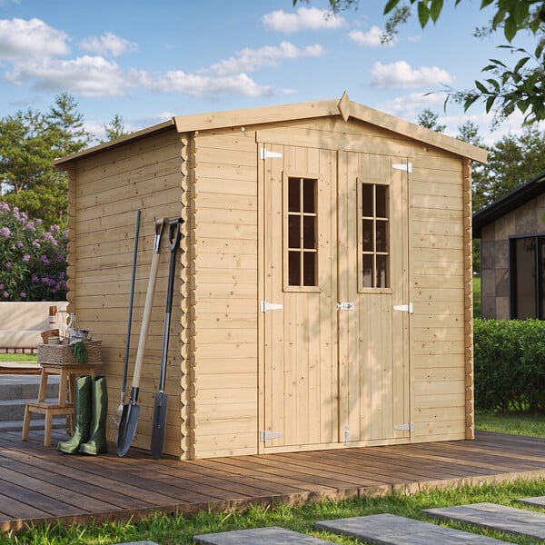 TIMBELA - Abri de jardin en bois - Stockage extérieur I236xL226xH218 cm/ 4.33 m2 - M369C - large