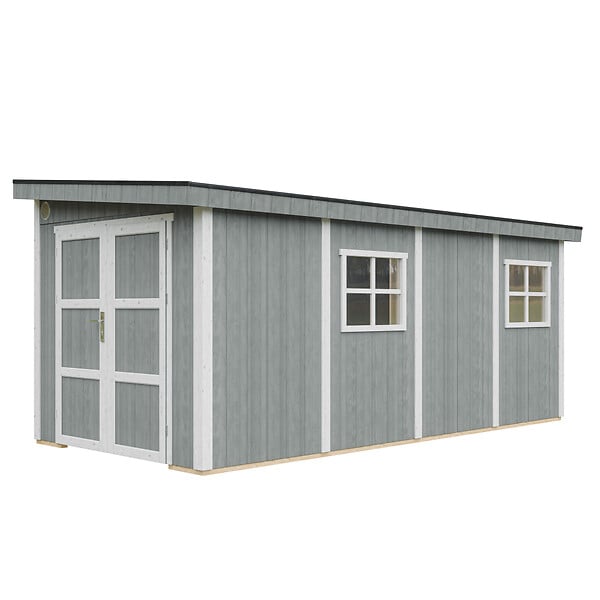 TIMBELA - Abri de Jardin Qualité Premium 11,47 m² - H231x248x530 cm - Sans plancher e  paroi latérale - Timbela M940B-CAVERN STEEL - large