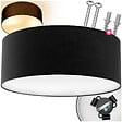 TECTAKE - Plafonnier CIRCUM abat-jour en aspect lin noir - vignette