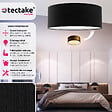 TECTAKE - Plafonnier CIRCUM abat-jour en aspect lin noir - vignette