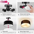 TECTAKE - Plafonnier CIRCUM abat-jour en aspect lin noir - vignette