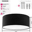 TECTAKE - Plafonnier CIRCUM abat-jour en aspect lin noir - vignette