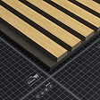 MON MARCHE DECO - Lot de 2 Panneaux Tasseaux Bois - Chêne Feutre Noir - 3 m² - vignette