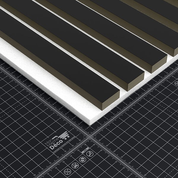 MON MARCHE DECO - Lot de 2 Panneaux Tasseaux Bois - Noir Feutre Blanc - 2,88 m² - large