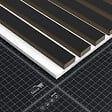 MON MARCHE DECO - Lot de 2 Panneaux Tasseaux Bois - Noir Feutre Blanc - 2,88 m² - vignette
