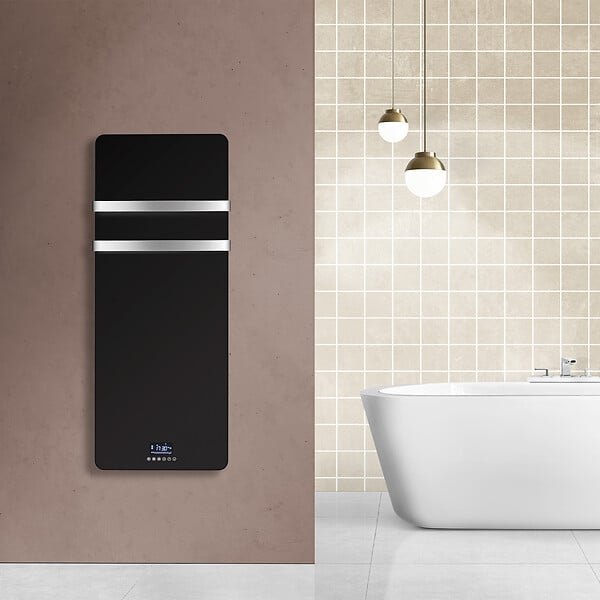 SANNOVER - Sèche-Serviette Electrique en Verre mural Omiros Sannover 850 W Noir - large