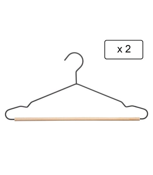 5 FIVE SIMPLY SMART - Lot de 2 Cintres en Métal et Bois - large