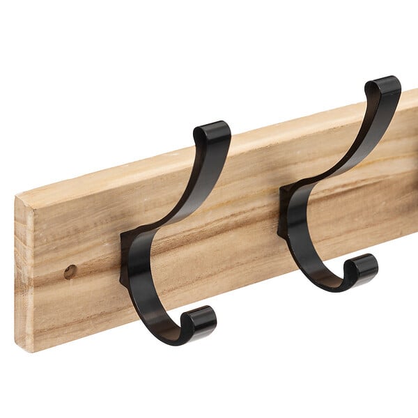 5 FIVE SIMPLY SMART - Patère 4 crochets en Bois et Aluminium Noir L 42 cm - large