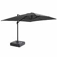 OVIALA - Parasol déporté 4x3 m 360° inclinable + à lester sur roues gris - Caserta - vignette