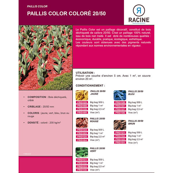RACINE - Paillis Color JAUNE 20/50mm Big bag de 1 m3 - PRO108 - large