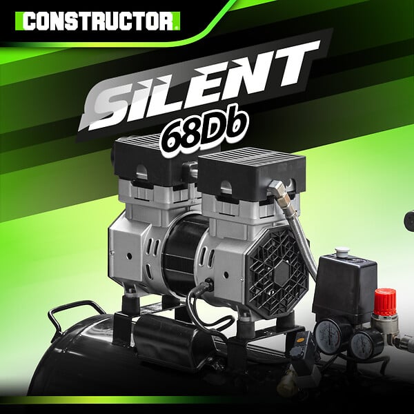 CONSTRUCTOR - Compresseur 750W - 50L silencieux - 8 bars - large