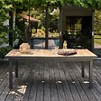 OVIALA - Table extensible aluminium et céramique imitation bois - Tivoli - vignette