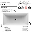 JACOB DELAFON - Baignoire droite 170 x 70 Evok, deux places + pare bain - vignette