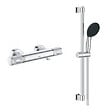 GROHE - Mitigeur douche thermostatique mural Precision Feel + Ensemble de douche 2 jets avec barre Vitalio Start 100 Chrome - vignette