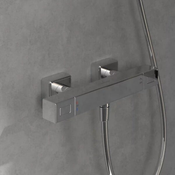 VILLEROY ET BOCH - Mitigeur douche thermostatique  Universal rectangle Chrome - large