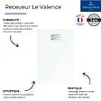 VILLEROY ET BOCH - Receveur de douche zéro ressaut 140 x 90  Le Valence céramique avec cache bonde - vignette