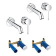 GROHE - Lot de 2 robinets lavabo muraux Essence 2 trous taille M chromé - vignette