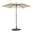 OVIALA - Parasol droit inclinable 3m et 4 dalles lestées aluminium blanc - Matera - vignette
