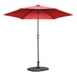 OVIALA - Parasol droit inclinable 3m et 4 dalles lestées aluminium rouge - Matera - vignette